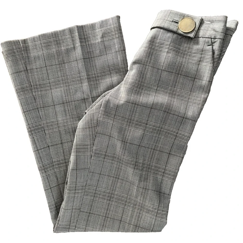 Women's Tory Burch Pants Sz 2 SMALL Myahh Plaid Wide Leg  28